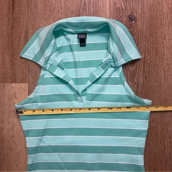 Wild FableWomen’s Green Striped Dress Size Large | Preppy Polo Collar - Picture 5 of 9